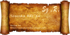 Szecska Réka névjegykártya