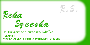 reka szecska business card